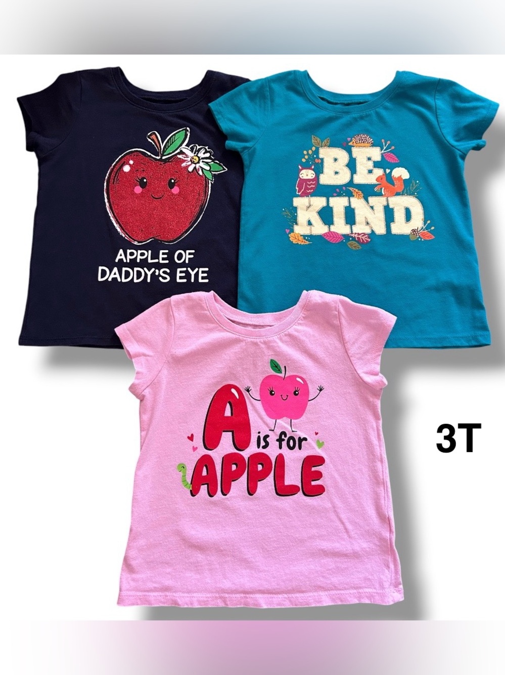 Toddler Girl Short Sleeve Shirt Bundle Size 3T